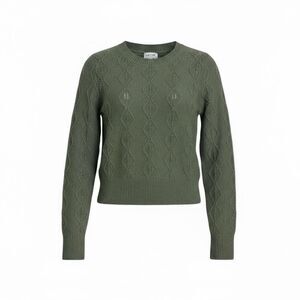 Hippie Rose NWT Cable Knit Textured Crew Pullover Sweater Willow Green Size XS